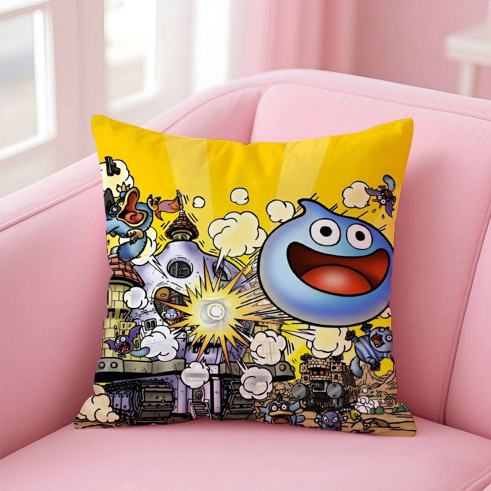 D-Dragon Quest Слайм Аниме Наволочка Противопылевая Наволочка Невидимая Молния Шелковистый Короткий Плюш Чехол на Подушку для Дивана