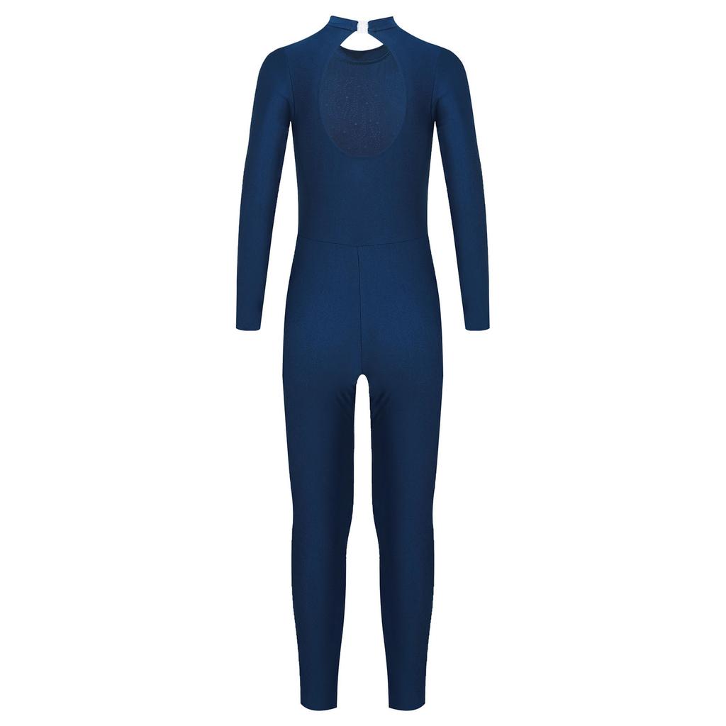 Комбинезон с длинными рукавами и стразами для девочек, балета, гимнастики, акробатики, йоги, растяжки на все тело, фигурного катания