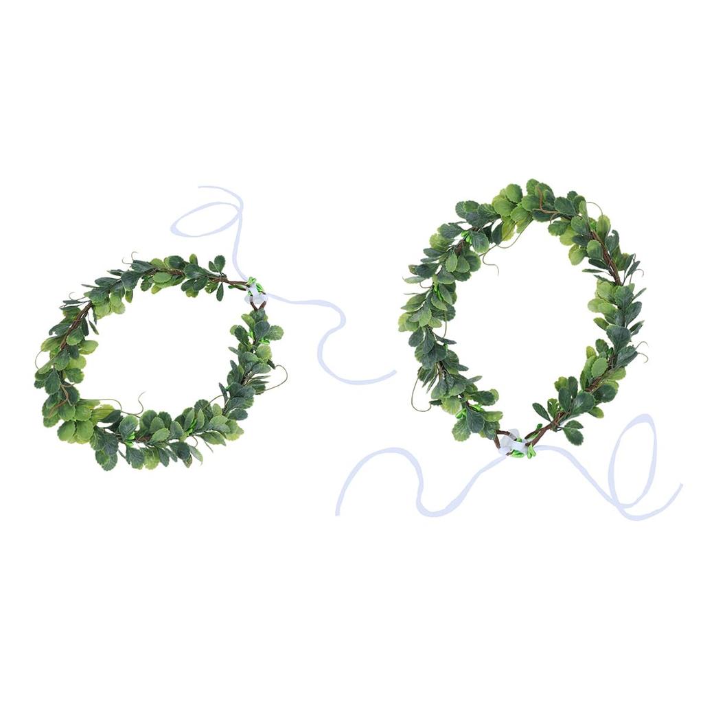 Frcolor Flower Crown, Hairband, Headpiece, Green Leaf, Flower Crown, Hair Ornament, Halloween, Christmas, Party, Wedding, Entrance Ceremony,