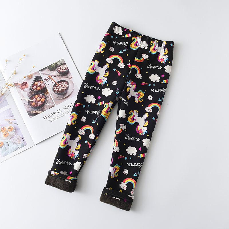 Леггинсы для девочек, осенние и зимние утепленные теплые штаны для девочек, детская одежда