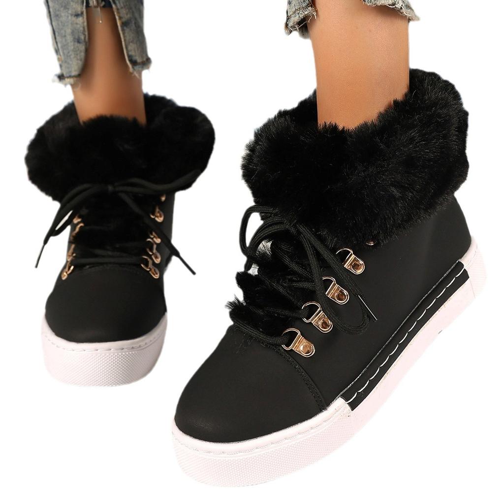Большие размеры короткие плюшевые зимние сапоги 2024 зимние новые плюшевые утолщенные зимние сапоги женские