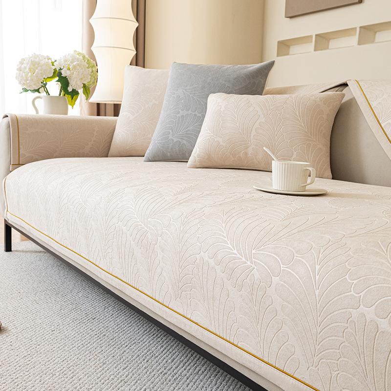 Sofa Cushion Non-Slip Stain-Resistant Chenille Sofa Cover Universal Cover High Sense Four Seasons Universal Light Luxury and Simplicity Sofa Slipcover
