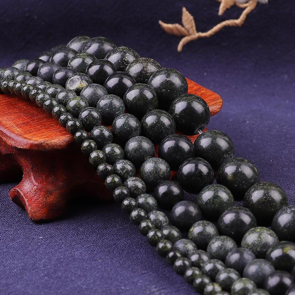 Натуральные зеленые кружевные каменные бусины, круглые свободные бусины-разделители для изготовления ювелирных изделий, 4/6/8/10/12 мм, браслет «сделай сам»