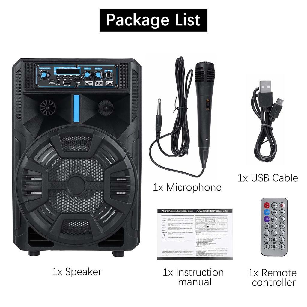 Уличная портативная тележка беспроводная bluetooth колонка 8 дюймов сабвуфер высокой мощности танцы на площади KTV с AUX USB FM функцией 15 Вт