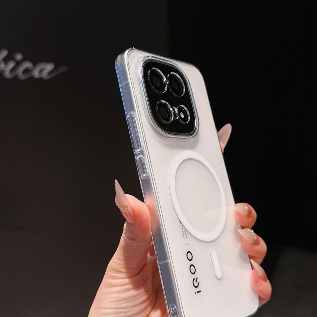 Мелкие отверстия и высокая прозрачность, подходит для VIVO-X300Pro магнитный чехол для мобильного телефона IQOO15 простой и прозрачный нишевый жесткий ПК чехол