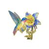 Chinese Style Hummingbird Flower Enamel Pin Colorful Luxury Bird Badges  Backpack Clothes