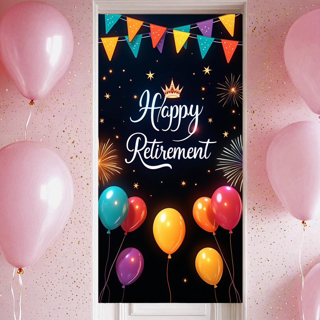 Party Banner Lightweight Celebration Banner Durable Retirement Decor for Retirement Party Milestone Celebration