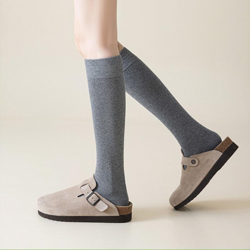 Knee High Socks for Women Soft Combed Cotton Long Socks Ladies Girls Knee Length Knee Socks