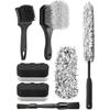 Fantasticlean 6PCS Car Wheel Cleaning Pro Kit, Tire Brush, Soft-Bristled Rim Brush, Microfiber Bendable Brush, Double-Ended Detailing Brush, And