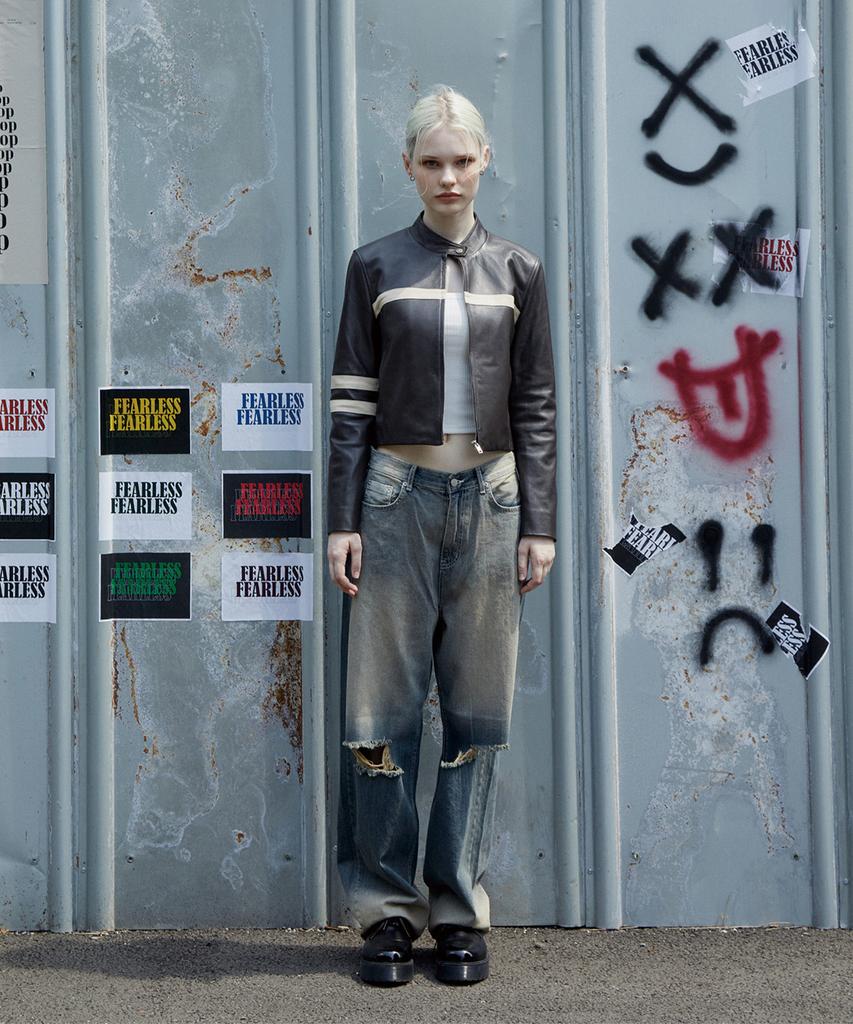 PINBLACK Vintage Dirty Distressed Denim Pants