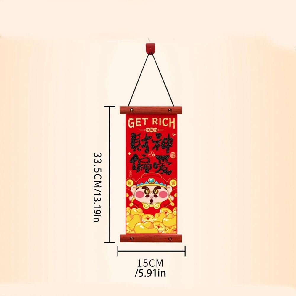 Chinese Style New Year Fu Character Pendant Wooden New Year Lucky Decoration New Year Gift