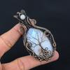 Tree OF Life Rainbow Moonstone & Moonstone Gemstone Pure Copper Wire Wrap Handmade Jewelry Pendant