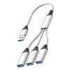 Разветвитель-хаб Type-C на 3 порта USB 3.0 для клавиатуры и мыши, OTG-адаптер
