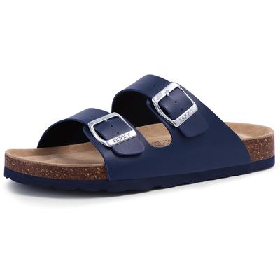 Модные женские шлепанцы Crestar Classic из пробки Модные шлепанцы с двумя пряжками для улицы, пляжные сандалии с пробковой стелькой, кожаные сандалии, унисекс клоги