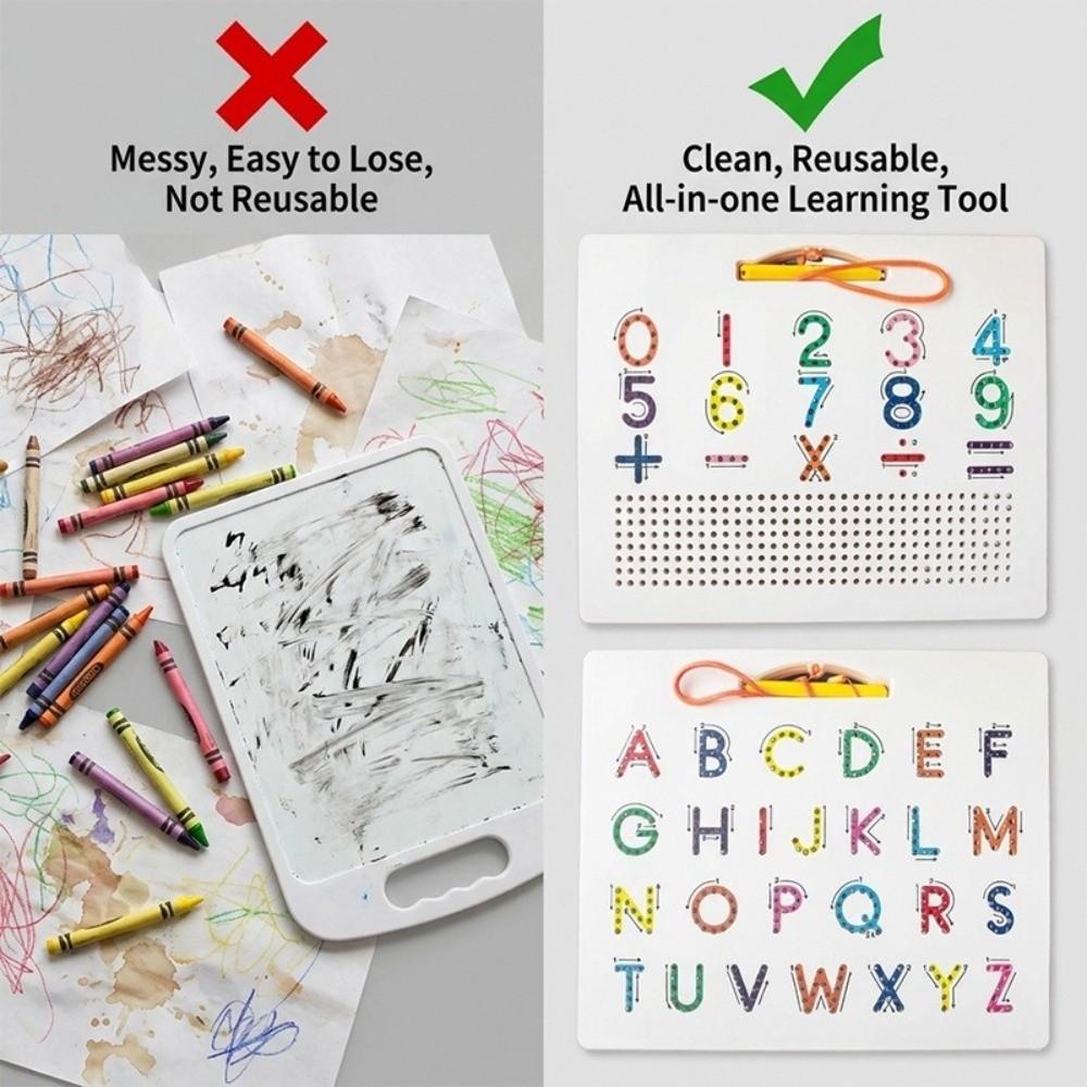 Plastic Magnetic Learning Board Double-Sided Writing Practice Board Kids Montessori