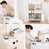 Bon Furniture Wooden Pretend Play Kitchen with Educational Mini Pretend Play Gift for White and Gray Utensils, 8-Piece Set, Toy, Kitchen, Toy, Kids,
