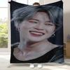 Плед фланелевый Jimin Kpop B-BTS Star, Ультрамягкий теплый плюшевый плед для дома, спальни, кровати, дивана, офиса, кемпинга, пикника, подарок
