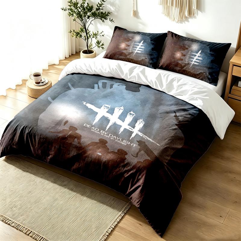 Dead by Daylight 3pc Duvet Cover Set Simple Modern Bedding Set Wrinkle Resistant Soft Fabric All Season Use a perfect gift