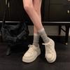Gently Waxy Mountain~ Leather Summer New Sports and Leisure Thick Sole Heightening White Shoes Board Shoes Bread Shoes Women