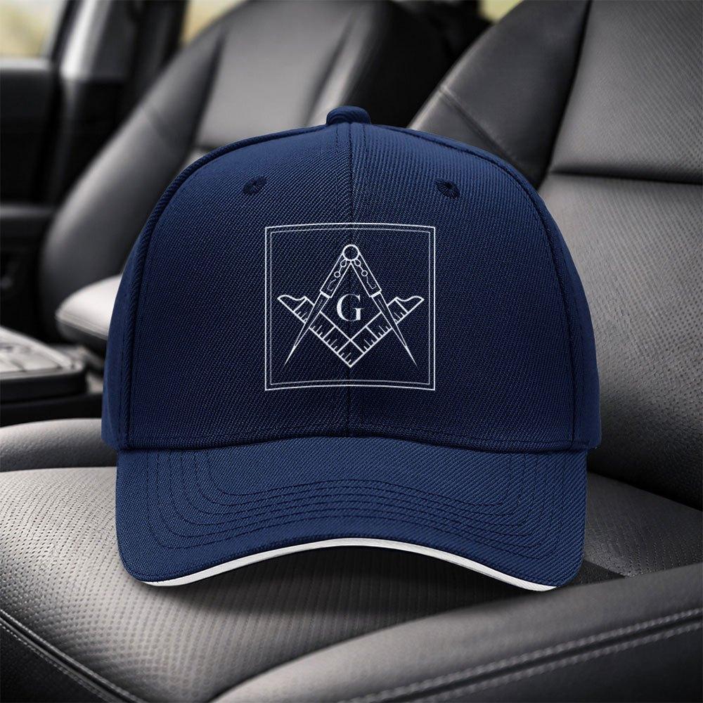 Masonic Logo Baseball Cap Black Adjustable Unisex Visor Hat