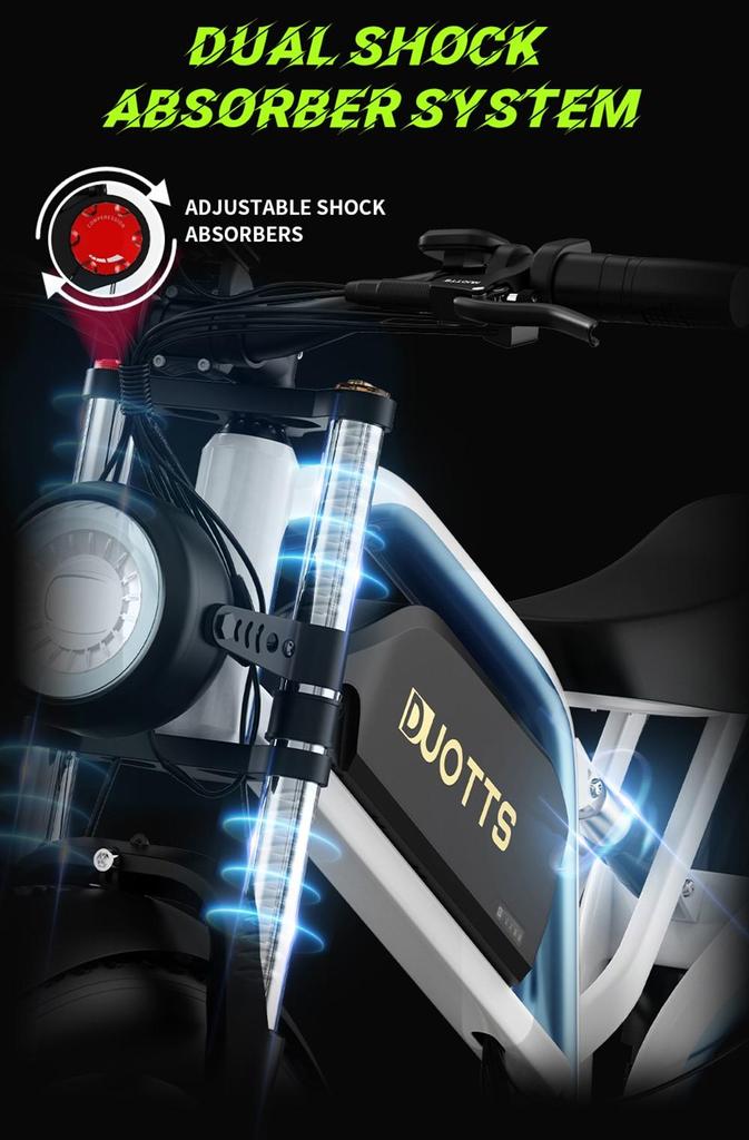 DUOTTS N26 Electric Bike, 750W*2 Motors, 55km/h Max Speed, 26*4.0' Inflatable Tires, 48V 20Ah Samsung Battery, 120-150km Range, Shimano 7-Speed
