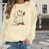 Топы для женщин с рисунком милой маленькой собачки, круглый вырез, длинный рукав, футболка, осенний повседневный тонкий пуловер, женский топ с длинным рукавом