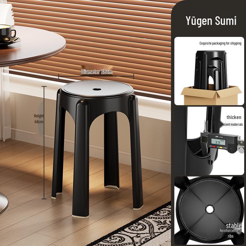 Red Festive High Plastic Stool – Sturdy Household Chair