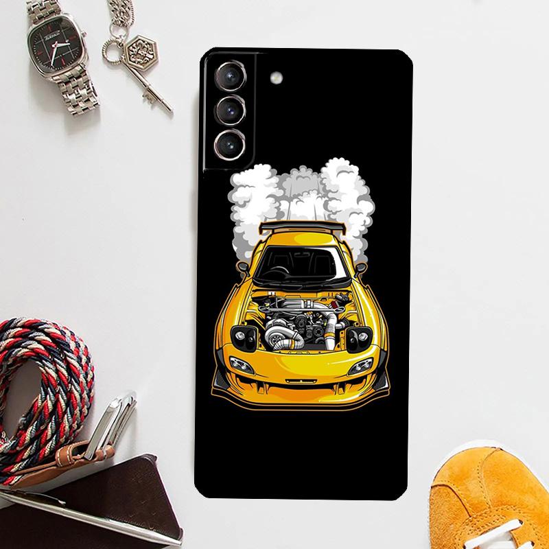 Чехол RX7 JDM Legends Cars для Samsung Galaxy S24 Ultra S23 S22 S21 S20 Plus Note 10 Note 20 S9 S10 S21 FE