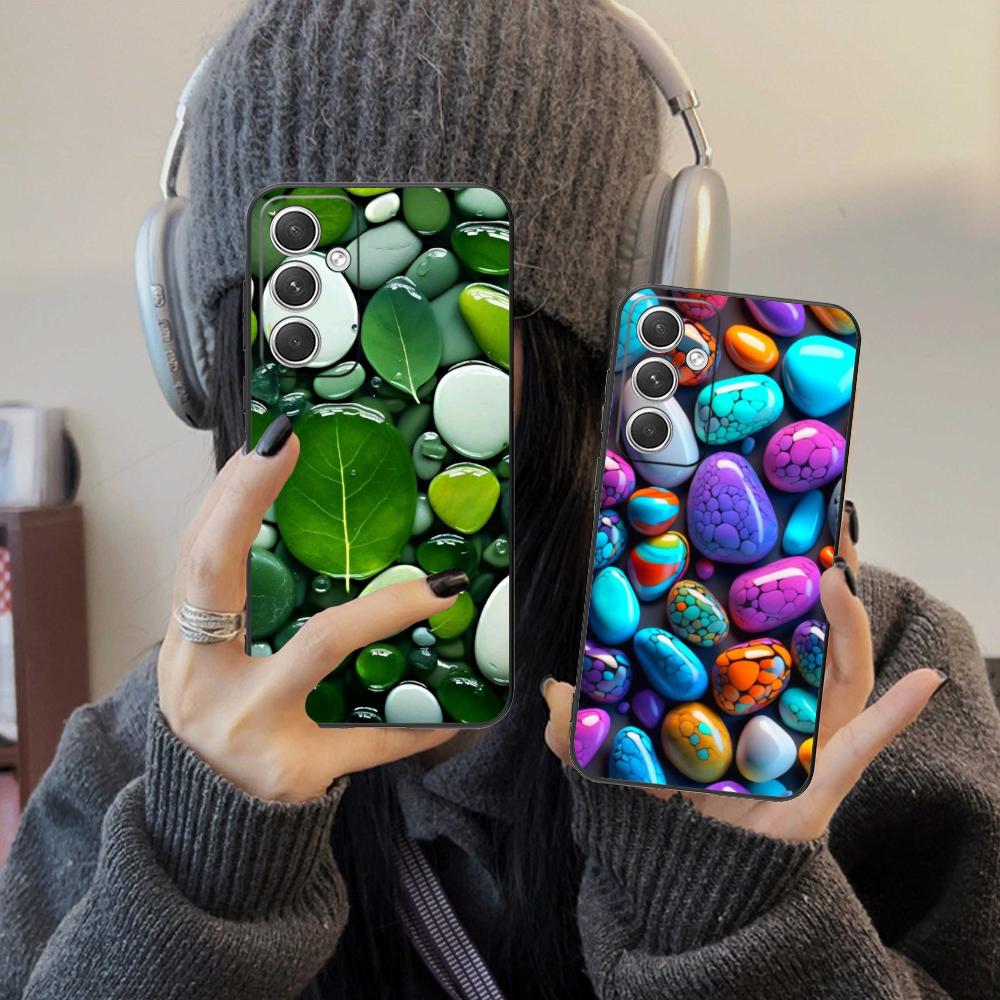 Эстетичный Чехол для Телефона с Камушками для Samsung Galaxy S26 S25 S24 S23 S22 S21 S20 Note20 Plus FE Ultra Цветной Чехол для Мобильных Телефонов