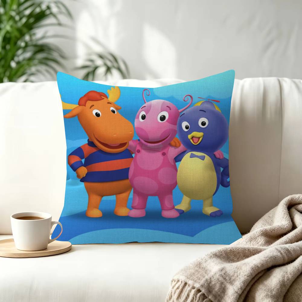 Cartoon TThe Backyardigans Decorative Polyester Throw Pillow Cover Square Suitable for Home Office Coffee Shop Decor