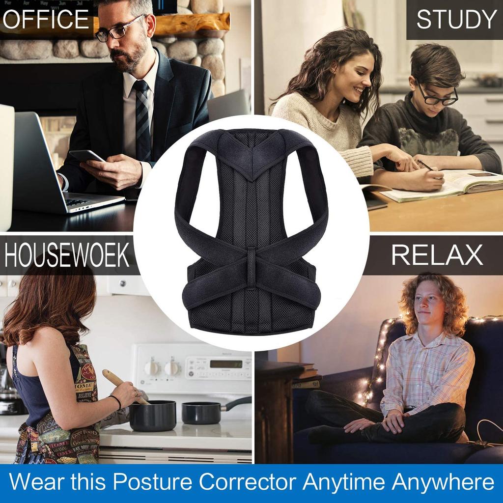 Back Brace Posture Corrector Belt Clavicle Lumbar Support Stop Slouching and Hunching Adjustable Back