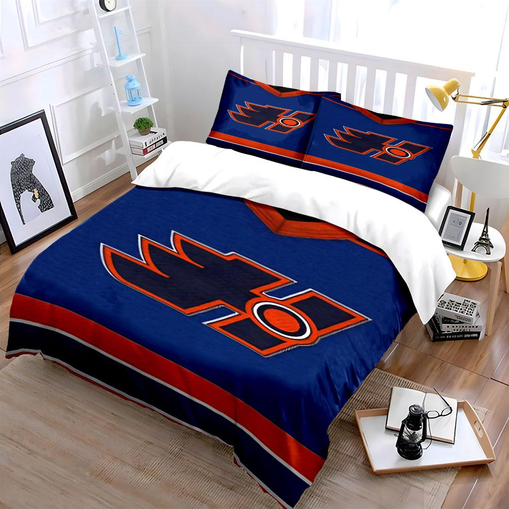 "Blue and Orange Abstract Symbol Pattern" Print Bedding Set Duvet Cover Pillowcases (1* Duvet Cover 2* Pillowcases Do Not Include Comforter)
