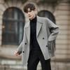 Двусторонний шерстяной пиджак, мужской, некашемировый, высококачественный, короткий, зимний, средний и длинный, толстый тренчкот