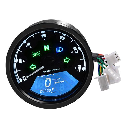 LCD Digital Universal Motorcycle Odometer Speedometer Tachometer 15000RPM Gauge
