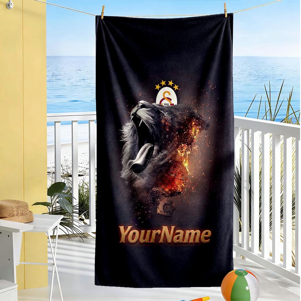 Galatasaray Personalized Name Beach Towel High Absorbency & Quick-Dry Perfect for Traveling Yoga Camping and Swimming