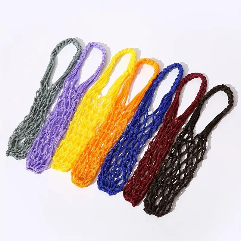 1 шт. Плетеная сетчатая сумка ручной работы для стакана воды, напитка, кофе, портативная сумка, многоразовая ручная сумка для чайника с водой, сумка-сетка для хранения, декоративная