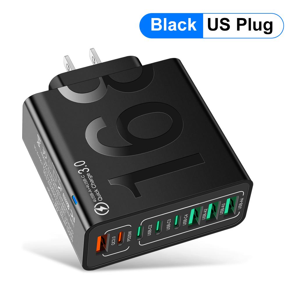 Total 150W Type C Quick Charge 3.0 Fast Charging Mobile Phone Adapter EU/US/KR Plug For Xiaomi iPhone15 13 Samsung