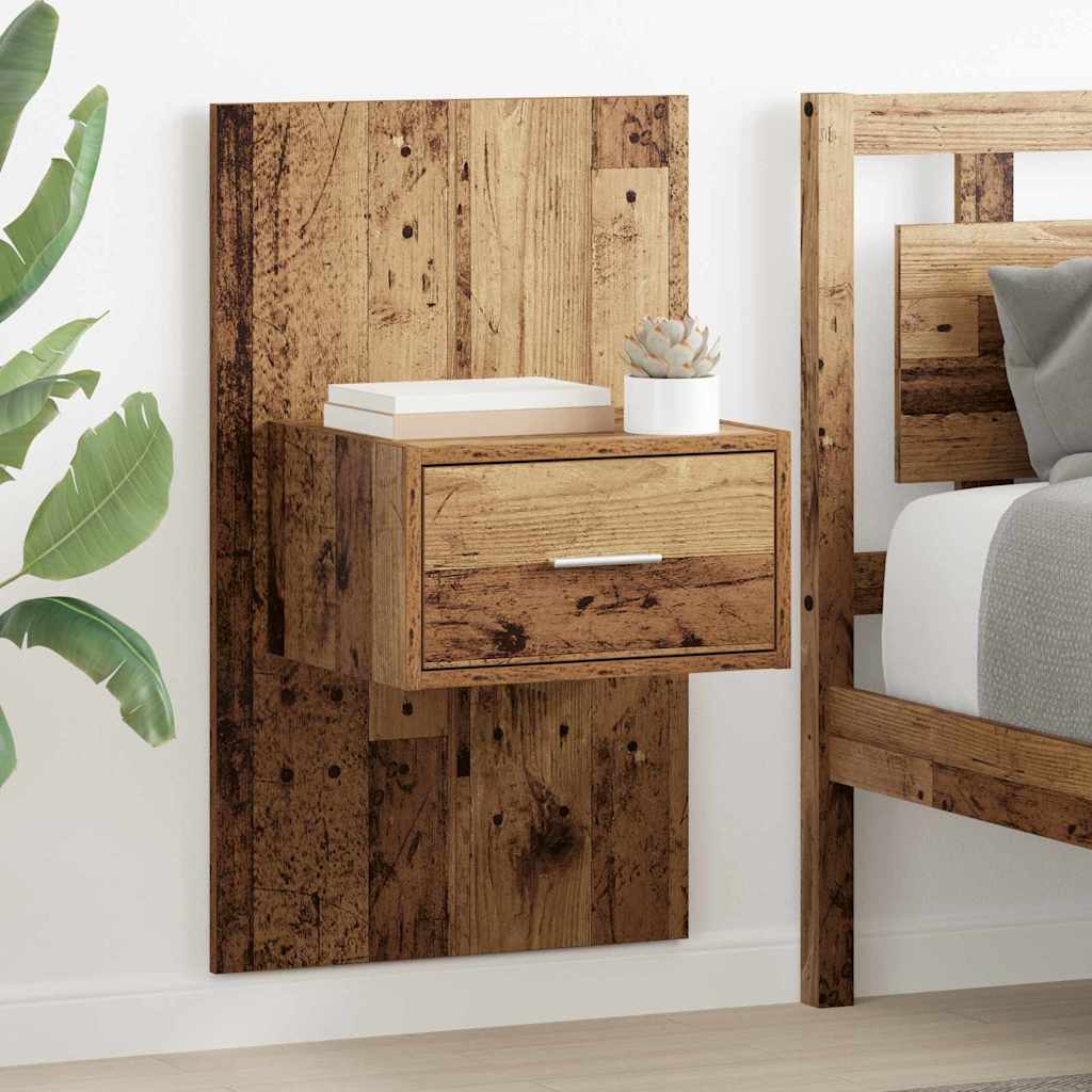 Nightstand Set of 2 Reclaimed Wood Look 50 x 32.5 x 80 cm Particleboard