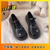 Height-increasing Muffin Retro Big Head Shoes Are Comfortable, Sweet and Cool Platform Shoes 2025 Autumn New British Style Small Leather Shoes Single 