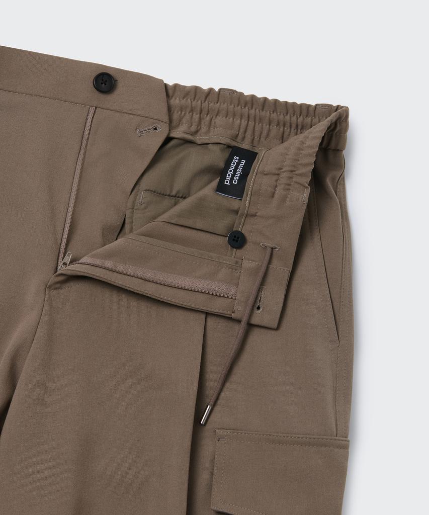 MUSINSA STANDARD Parachute Banding Cargo Slacks [Dusty Beige]