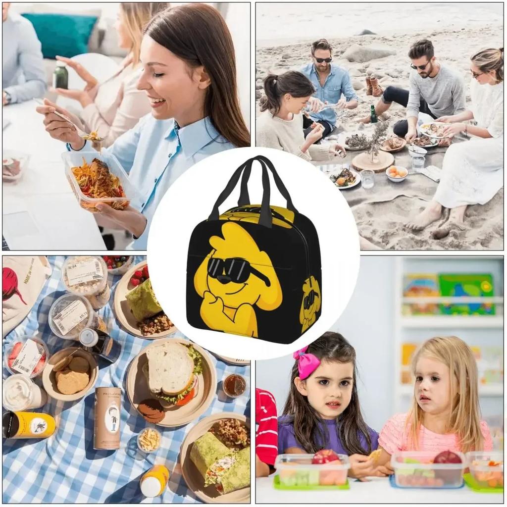 M-Mikecrack-S Mike Cute Yellow Dog Insulated Lunch Bag for Women Children Leakproof Food Boxes Thermal Lunch Box Tote