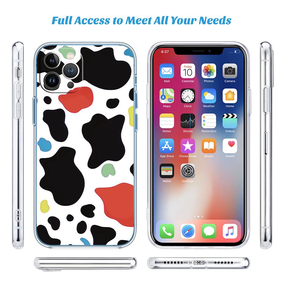 Cartoon Art Cow Transparent Phone Case for Motorola Moto G7 G8 G9 G84 G85 G73 G24 G15 Z2 Play Power Plus