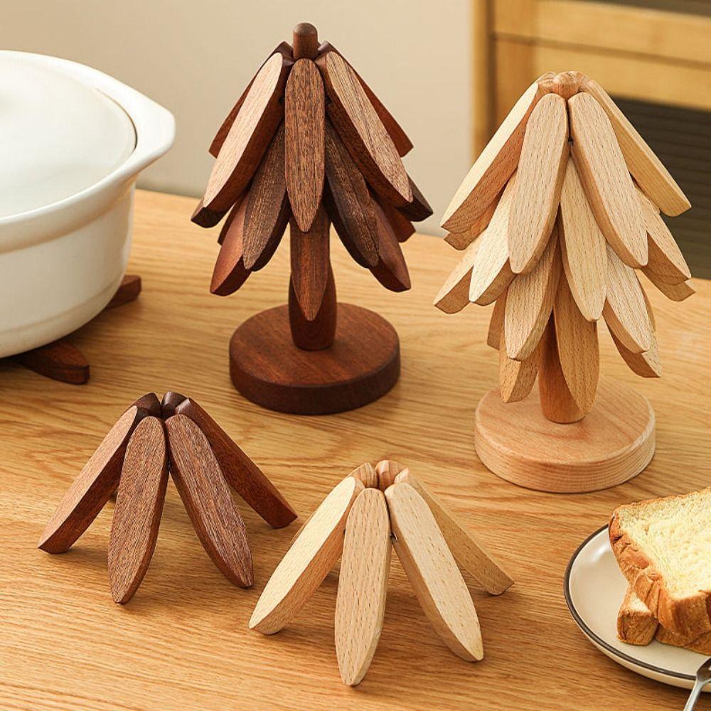 Non-slip Christmas Tree Coaster Anti Scald Heat Resistant Coasters Decorative Ornaments