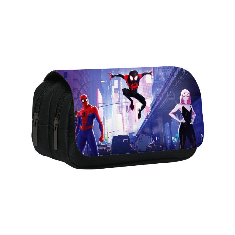 New Spider-Man Double Pencil Case, Student Stationery Storage Bag, Large-Capacity Stationery Bag.