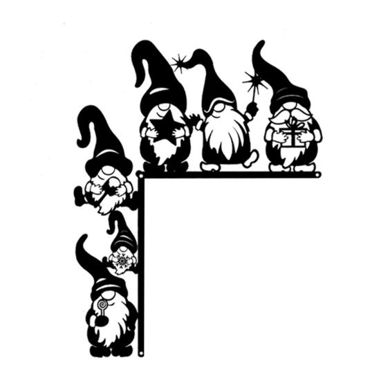 Юшэн Рождественский гном Украшение дверного проема Железо Безликий гном Угловая табличка на дверь Полый эльф Накладка-сидушка на край входной двери