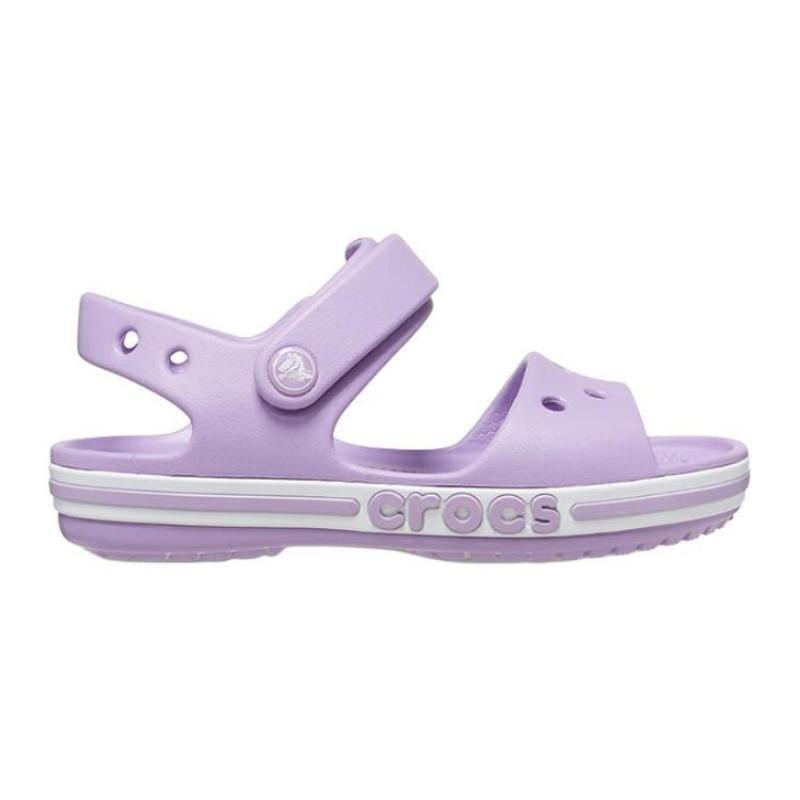 Crocs EVA Модные шлепанцы с открытым носком Детские сандалии Фиолетовая детская модель