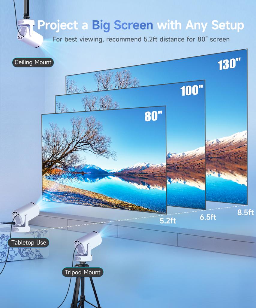 Magcubic HY300 Pro Plus 8K Dual Wifi6 Projector 290ANSI Android14 Allwinner H726 BT5.4 1280*720P Home Cinema HY300PRO+ Projector