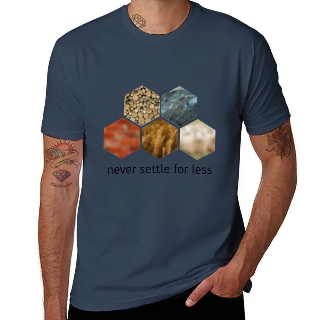Never Settle For Less Tshirt Soft Basic Cotton Short Sleeve Tee