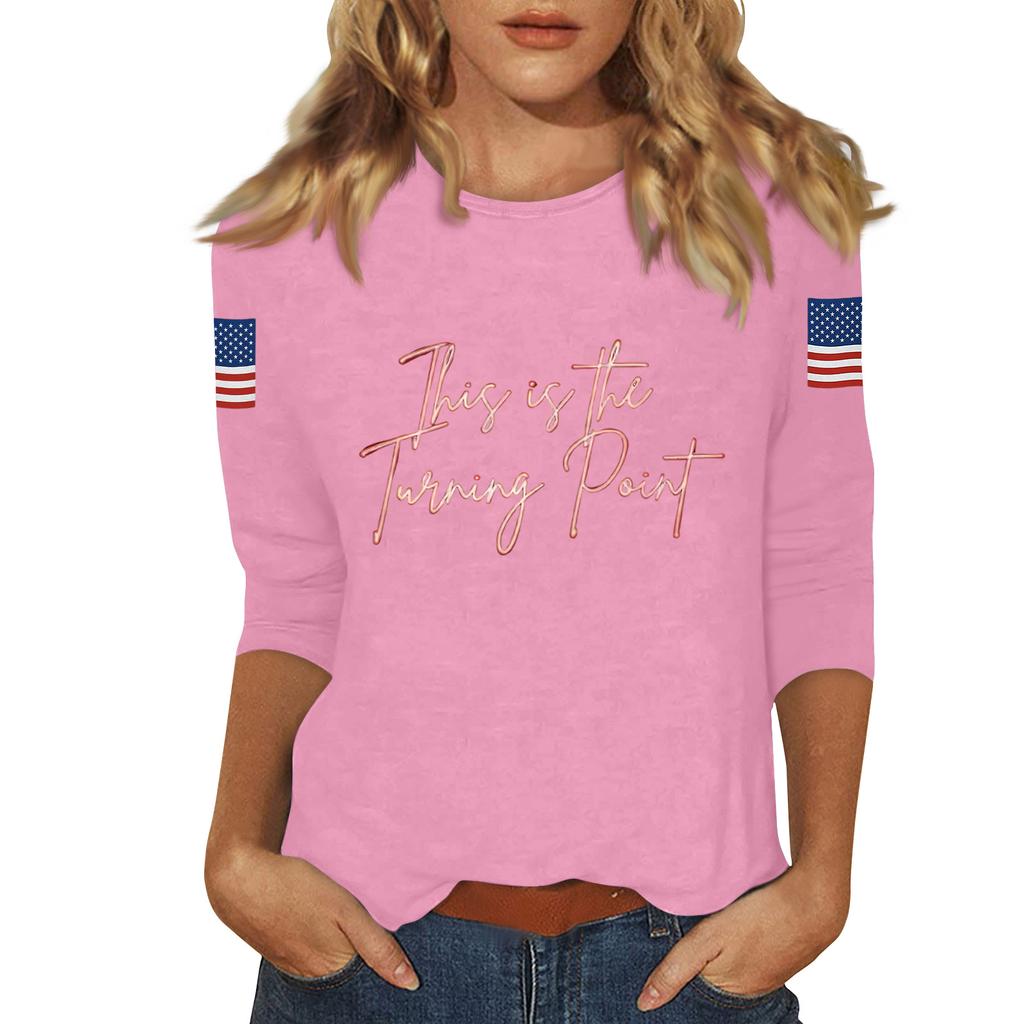 Women's Casual Fashionable Sexy Comfortable Neck Three-Quarter Sleeve Top