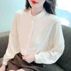 Fashion New 2025 Autumn Long Sleeve Stand Collar Casual Apricot Blouse Shirt Women Tops Blouses Shirts J518